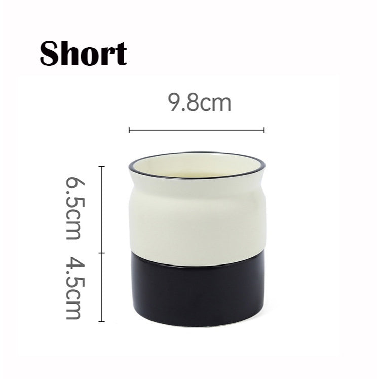 Locaupin Kitchen Utensil Holder Ceramic Utensil Organizer with Drain Hole for Spoons Forks Cutlery Spatulas