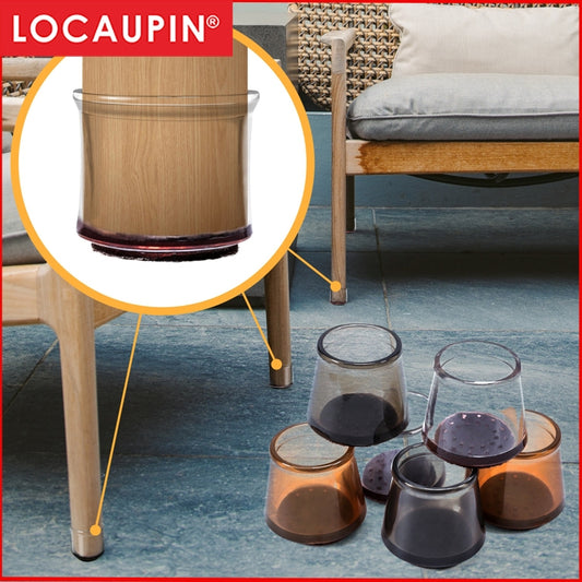 Locaupin Chair Leg Floor Protectors, Furniture Felt Pads Silicone Covers caps for Chairs,Chair Leg Protectors 4Pack