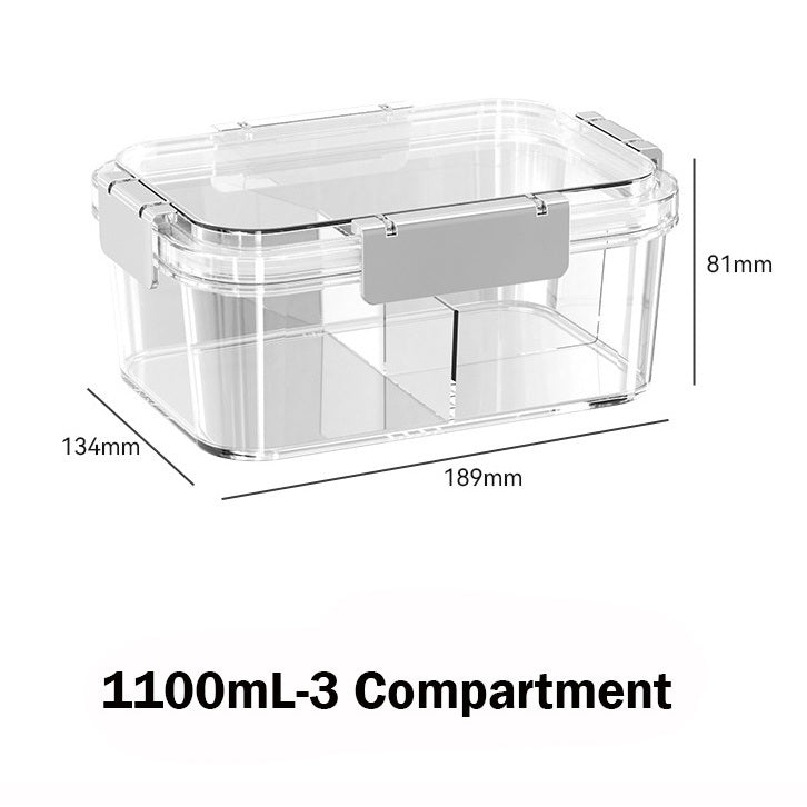 Locaupin Fruit Salad Food Container Box with Removable Tray, for Lunch, Snacks, School , Food Prep Storage Containers