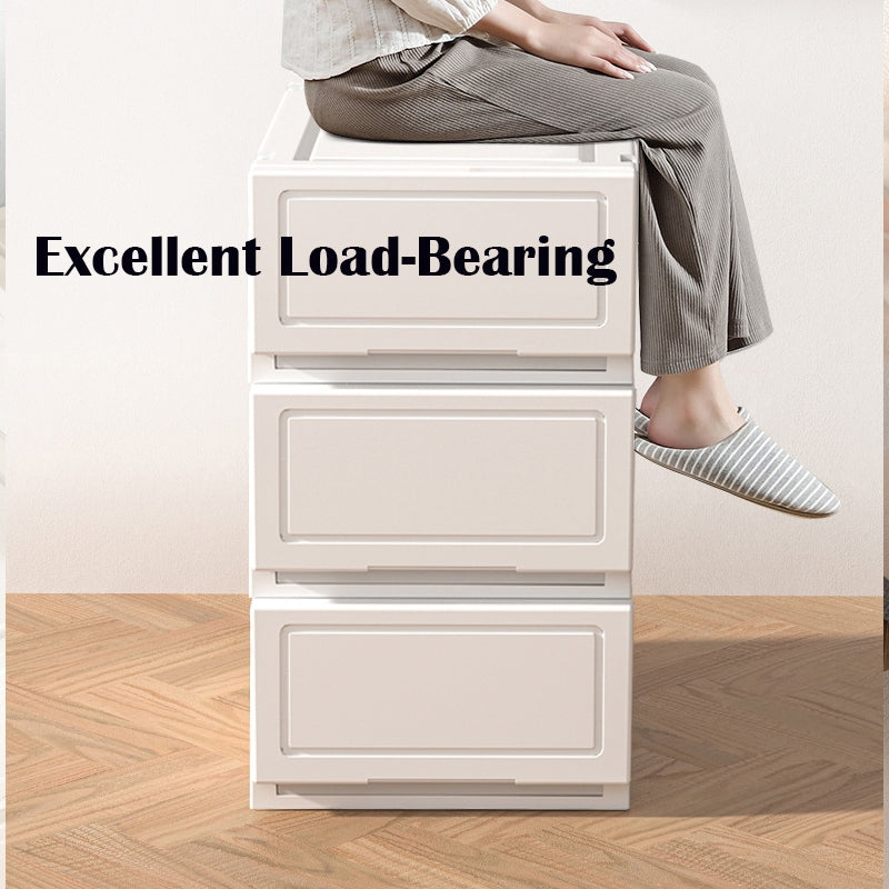 Locaupin 43L/54L Multipurpose Wardrobe Clothes Stackable Plastic Storage Box Drawer Storage Box Underwear Box