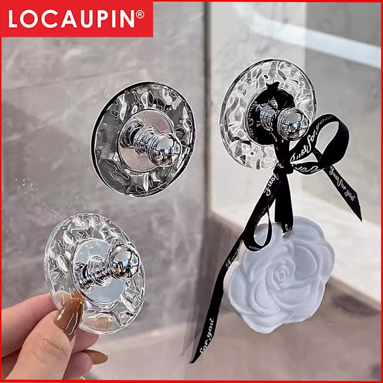 Locaupin 4pcs Adhesive Hooks Decorative Wall Door Self Adhesive Hooks , Kitchen,Waterproof Shower Room Sticky Hooks