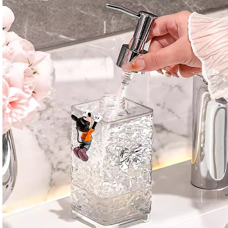 Locaupin Plastic Soap Dispenser Bottle, Refillable Kitchen Liquid Soap Bottle, Wash Hand Liquid Clear Bathroom Bottle