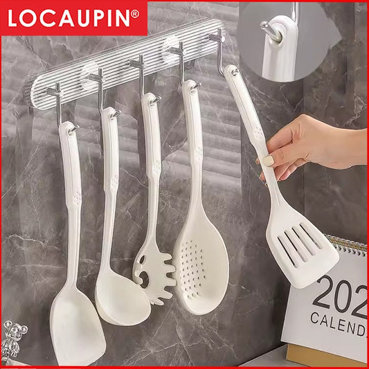 Locaupin 220°C Heat Resistant Silicone Cooking Kitchen Utensils, BPA Free Dishwasher Safe, Nonslip Grips Cookware