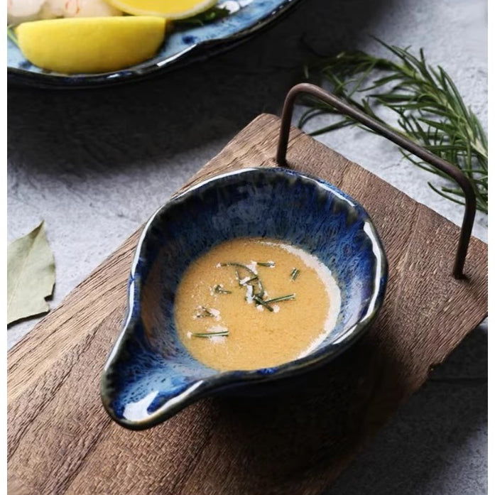 Locaupin Ceramic Sauce Dishes & Ketchup Side Dish Tableware Condiment Relish Plate Seasoning Dishes