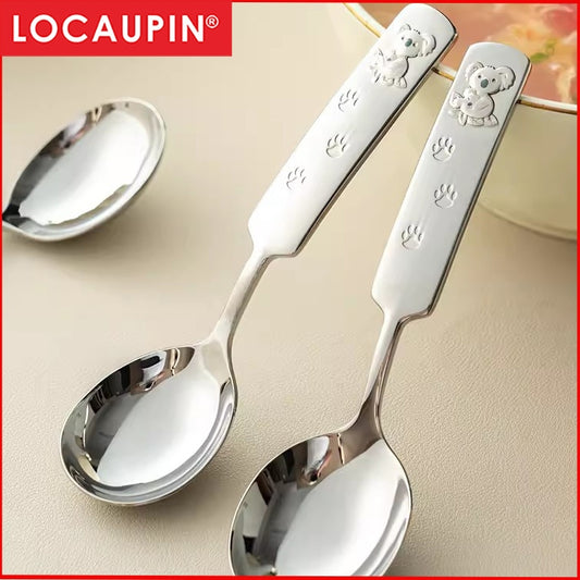Locaupin 304 Stainless Steel Round Soup Spoons, Stainless Steel Premium Spoons,Dishwasher Safe