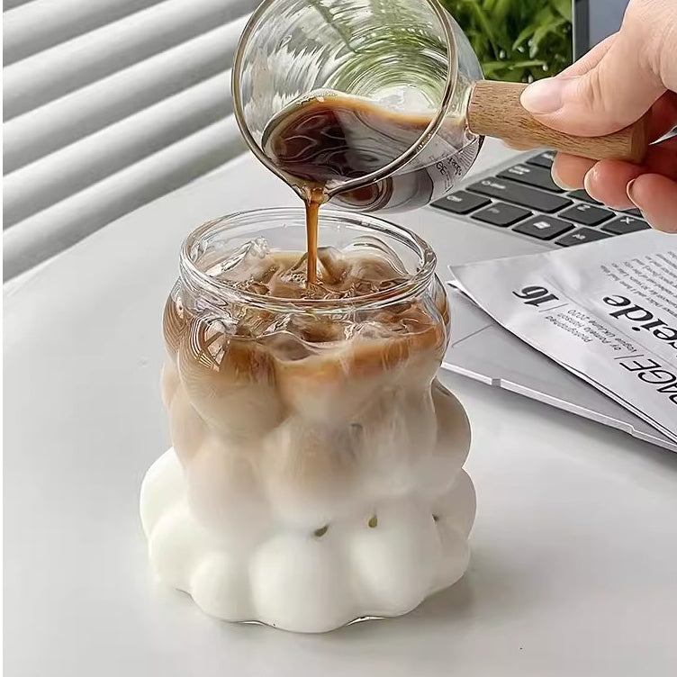 Locaupin Heat Resistant Healthy Glass Cups, Water Glass,Coffee Cups,Flower Tea Glass, Microwave Safe Glass Tea Cups