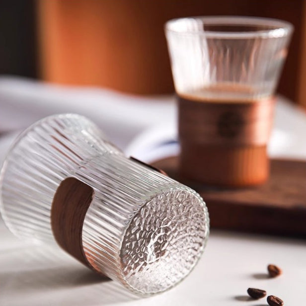 Locaupin 350mL Heat Resistant Healthy Glass Cups,Water Glass,Coffee Cups,Flower Tea Glass, Microwave Safe Glass Tea Cups