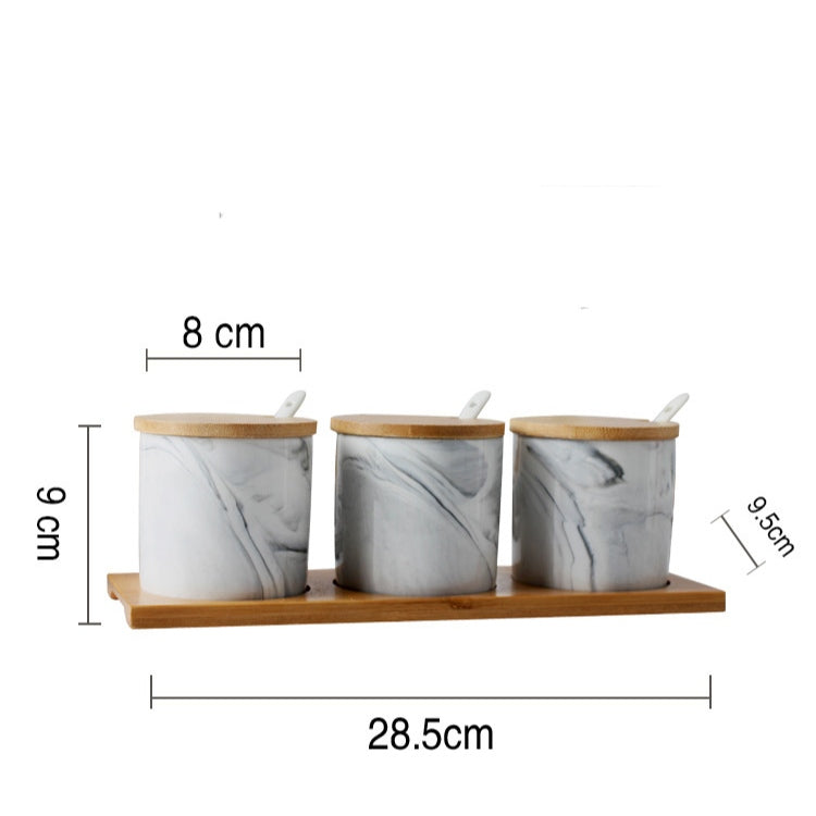 Locaupin Kitchen Ceramic Spice Jar Set Seasoning Dispensers