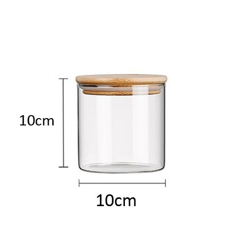Locaupin Glass Borosilicate Glass Dry Food Storage Container Food Dispensers With Cover