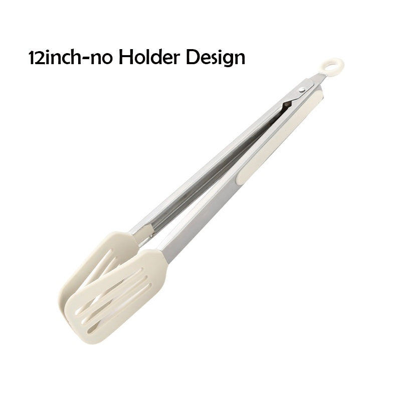 Locaupin 9''Silicone Food Clip Stainless Steel Food Clip Kitchen Baking Bread Clip Outdoor Barbecue Three Wire Clip