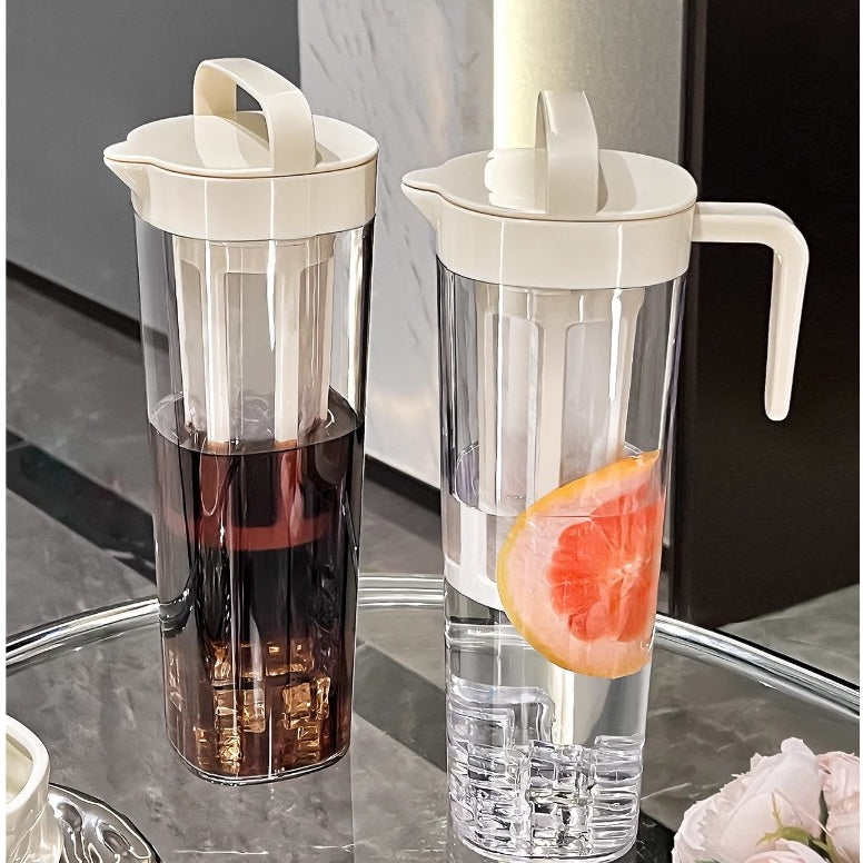Locaupin BPA Free Large Iced Tea Maker Pitcher Iced Tea Pitcher with Mesh Filter Hot Tea Maker Coffee Maker