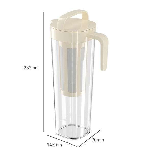 Locaupin BPA Free Large Iced Tea Maker Pitcher Iced Tea Pitcher with Mesh Filter Hot Tea Maker Coffee Maker