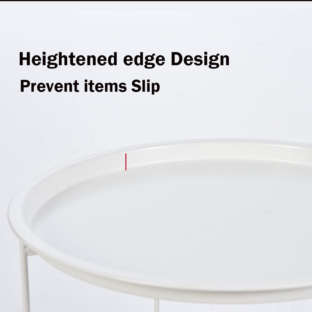 Locaupin Metal 2 Tiers Side Table Metal Coffee Table Small Sofa Side Table,Outdoor Indoor Accent Table Removable Table