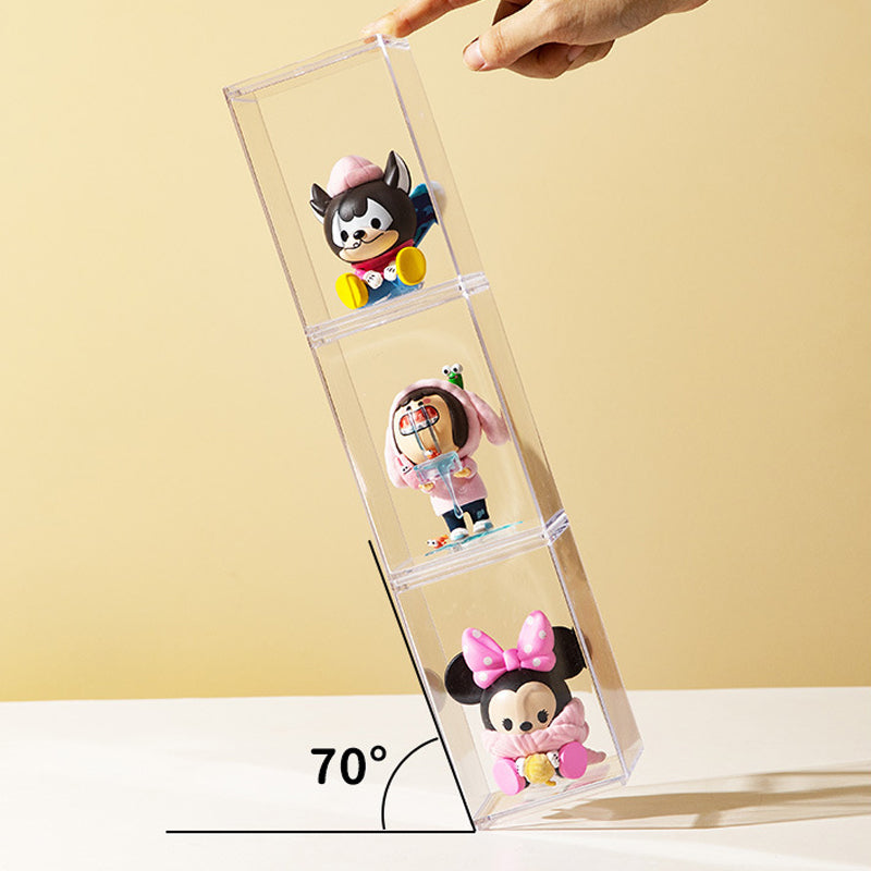 Locaupin Display Case for Collectibles Assemble Clear Box Alternative Glass Case for Display Organizing Toys