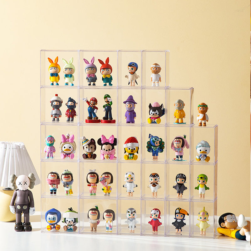 Locaupin Display Case for Collectibles Assemble Clear Box Alternative Glass Case for Display Organizing Toys