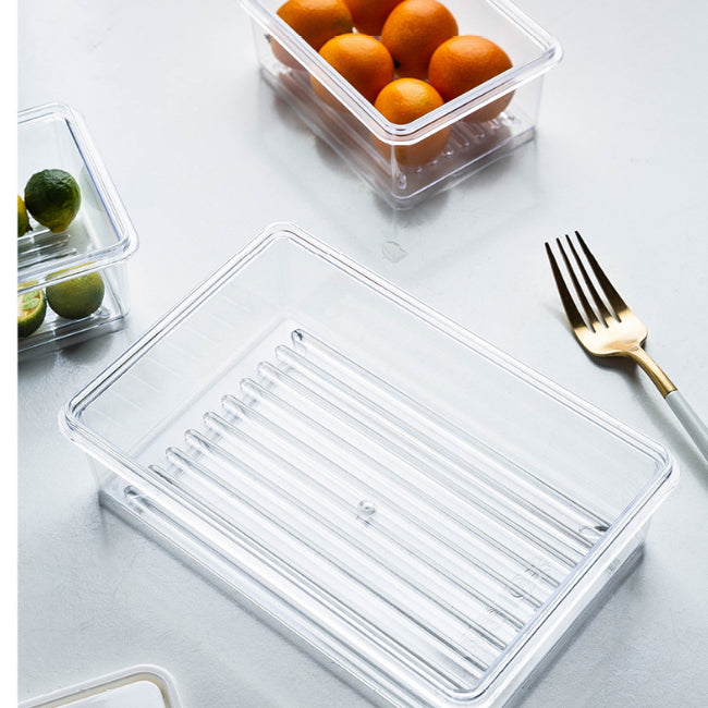 Locaupin Food Storage Containers, Stackable Refrigerator Freezer Organizer Fresh Keeper Container with Vented Lids