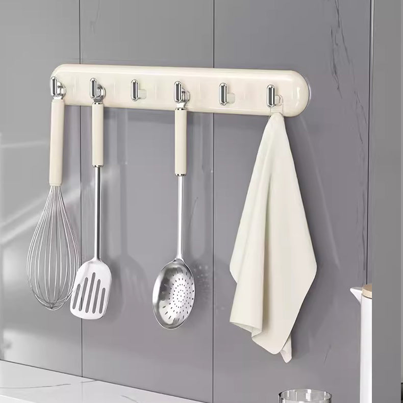 Locaupin 4/6 Hooks Adhesive Hooks Decorative Wall Door Self Adhesive Hooks , Kitchen,Waterproof Shower Room Sticky Hooks