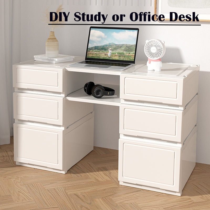 Locaupin 43L/54L Multipurpose Wardrobe Clothes Stackable Plastic Storage Box Drawer Storage Box Underwear Box