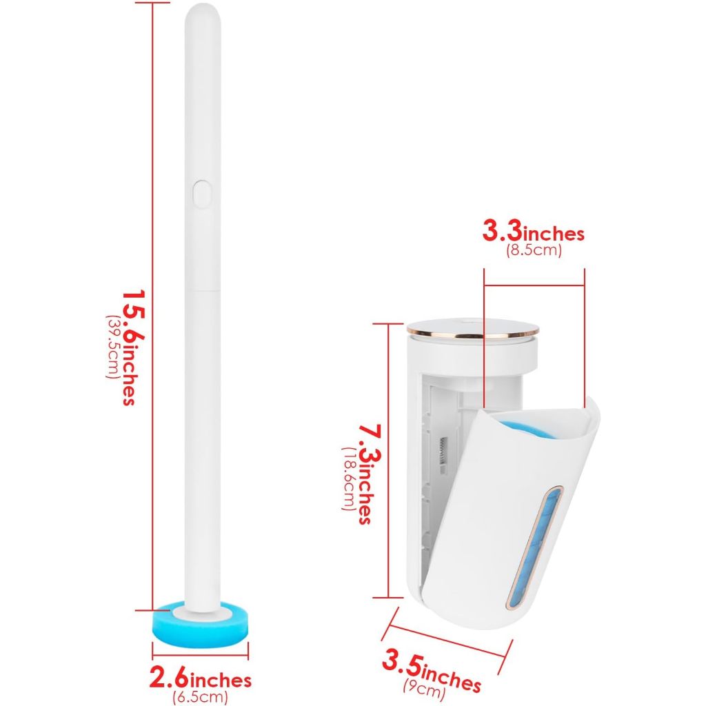 Locaupin Disposable Toilet Brush Kit, Wall Mounted Toilet Bowl Cleaner with Holder, Toilet ,Bathroom Cleaning Supplies