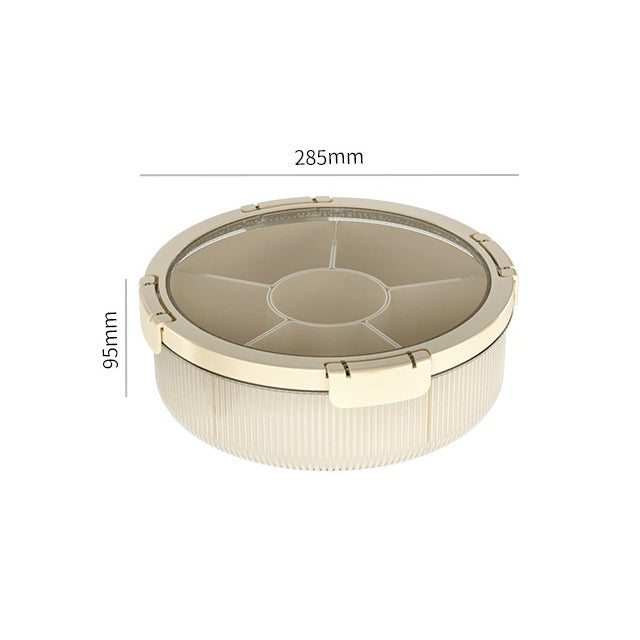 Locaupin BPA FREE Square Plastic Divided Serving Tray with Lids, 4 Individual Dishes Food Storage Containers, Serving