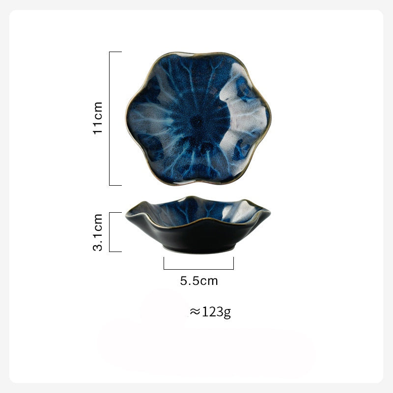 Locaupin Ceramic Sauce Dishes & Ketchup Side Dish Tableware Condiment Relish Plate Seasoning Dishes
