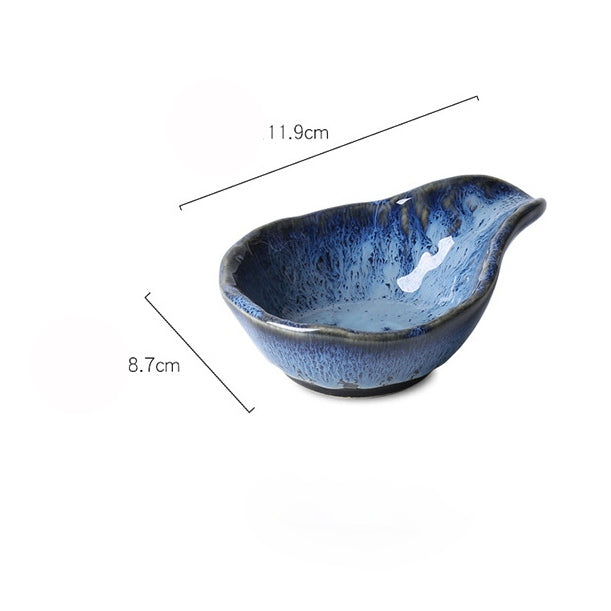Locaupin Ceramic Sauce Dishes & Ketchup Side Dish Tableware Condiment Relish Plate Seasoning Dishes