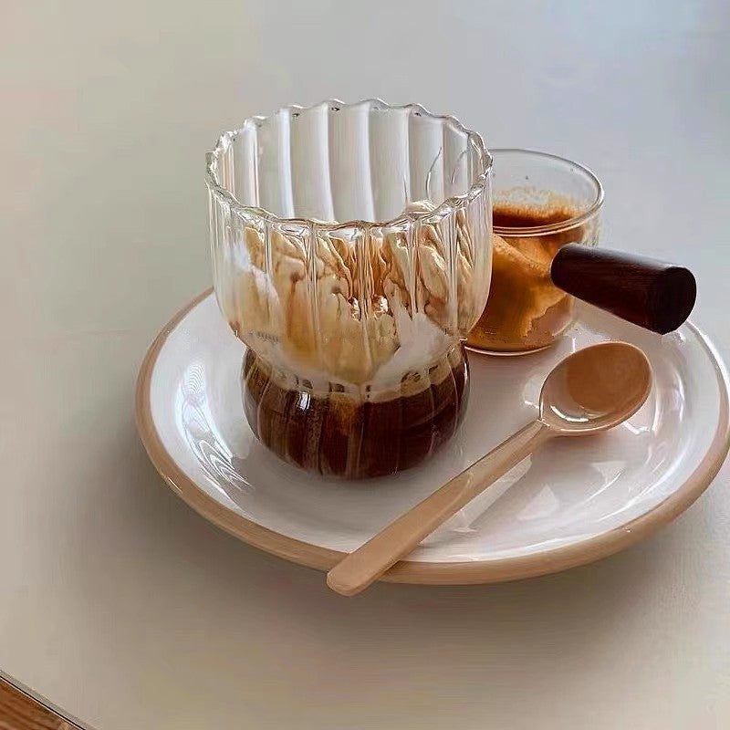 Locaupin Heat Resistant Healthy Glass Cups, Water Glass,Coffee Cups,Flower Tea Glass, Microwave Safe Glass Tea Cups