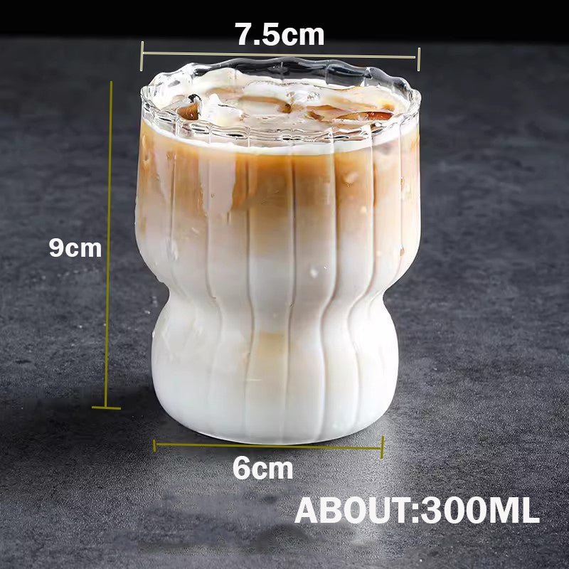 Locaupin Heat Resistant Healthy Glass Cups, Water Glass,Coffee Cups,Flower Tea Glass, Microwave Safe Glass Tea Cups