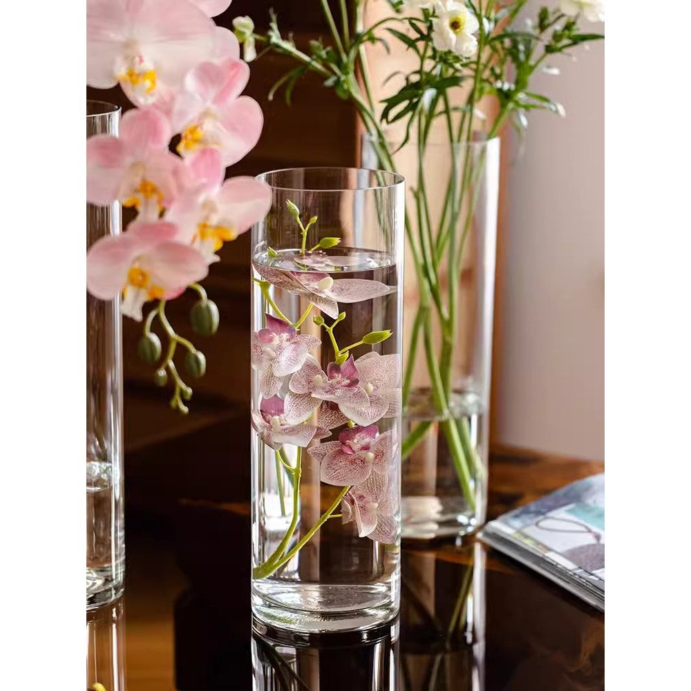 Locaupin Clear Glass Cylinder Vase,Floating Candle Holder Vase, Decor Vases,Clear Vases for Wedding Decorations