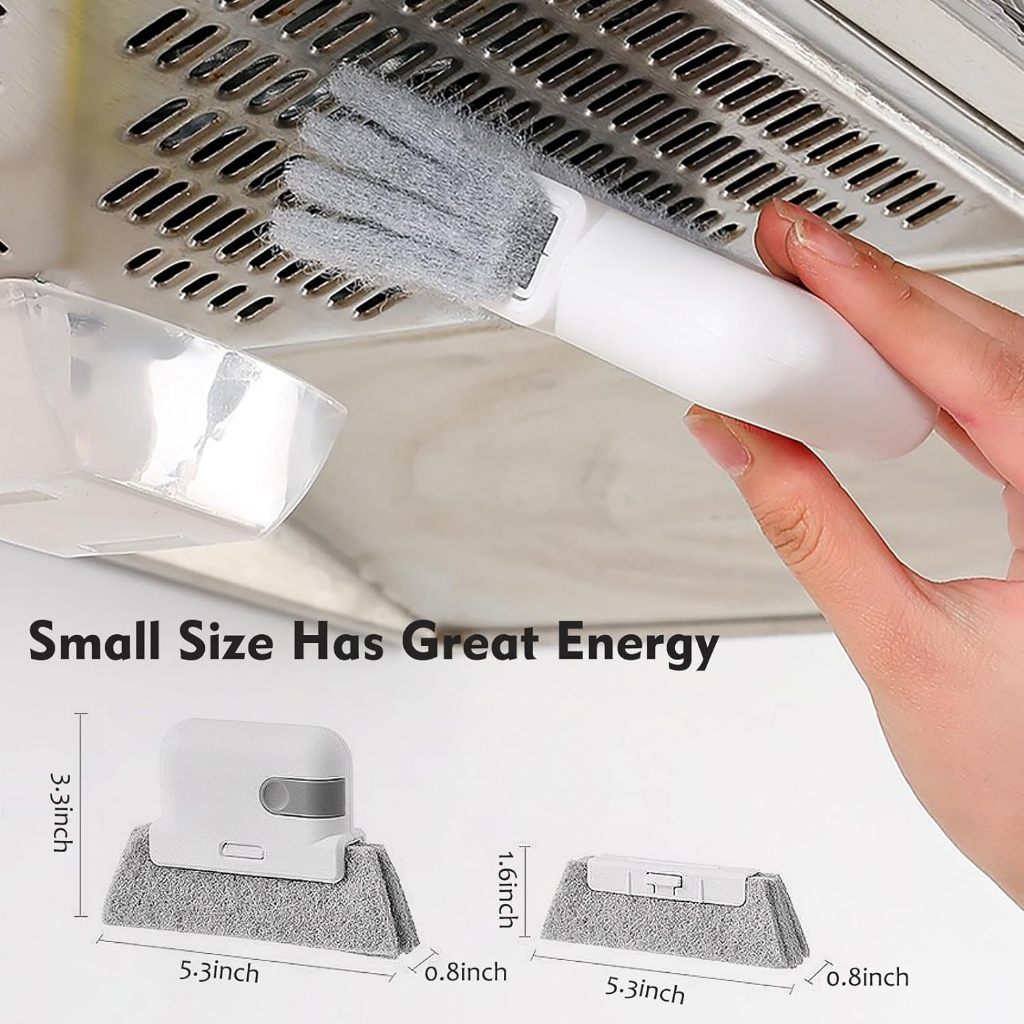 Locaupin Window Cleaning Brush Groove Cleaning Brush 3in1 Window Sliding Door Track Cleaner Tile Lines Shutter Car Vents