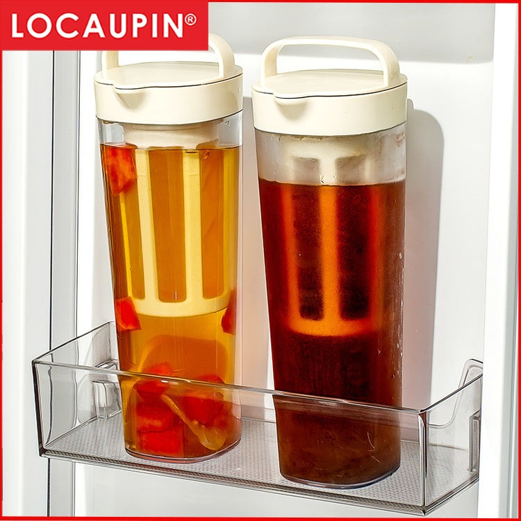 Locaupin BPA Free Large Iced Tea Maker Pitcher Iced Tea Pitcher with Mesh Filter Hot Tea Maker Coffee Maker