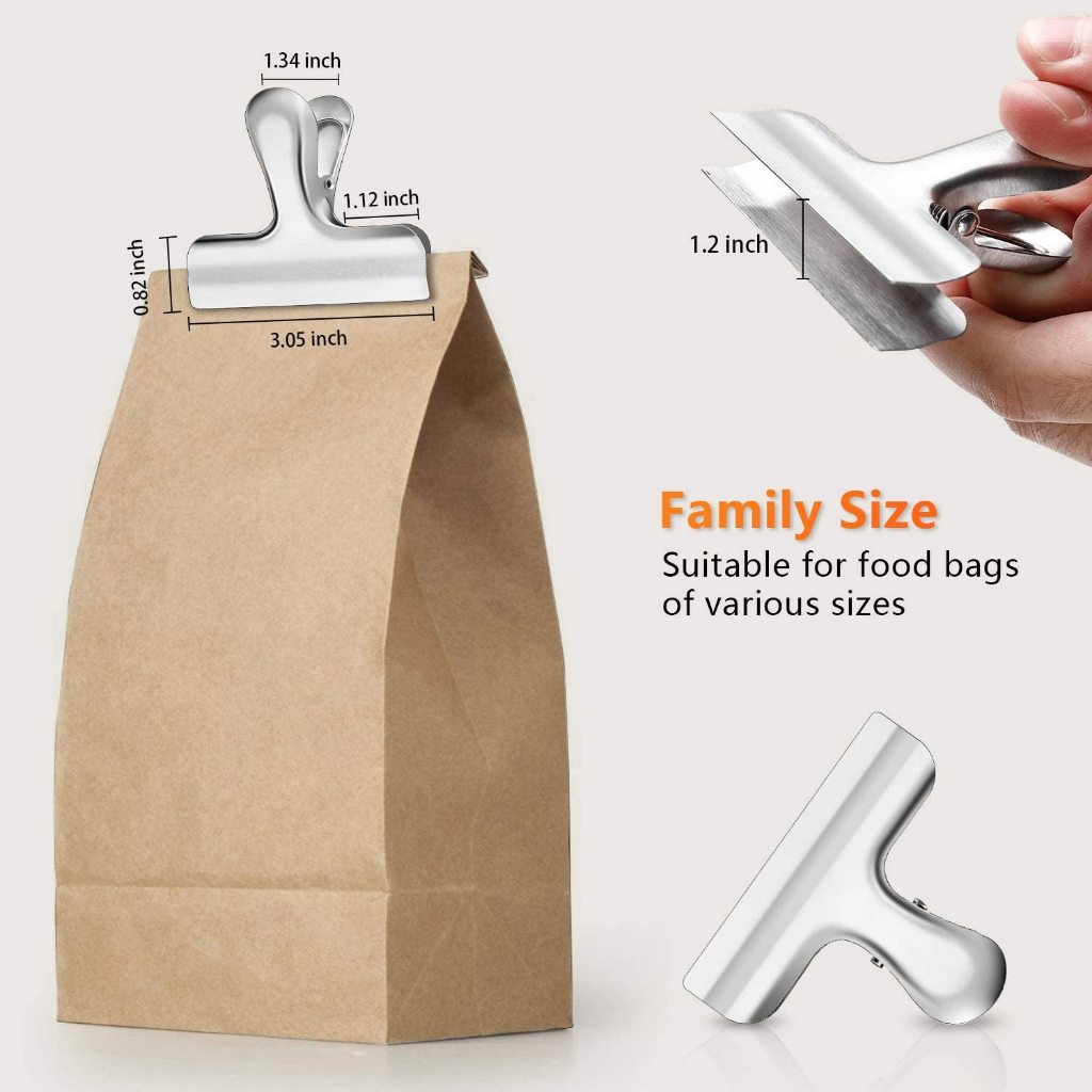 Locaupin 2pcs Bag Clips for Food Food Storage Sealing Clips Chip Bag Clips, Plastic Cap Sealer Clip keep Fresh