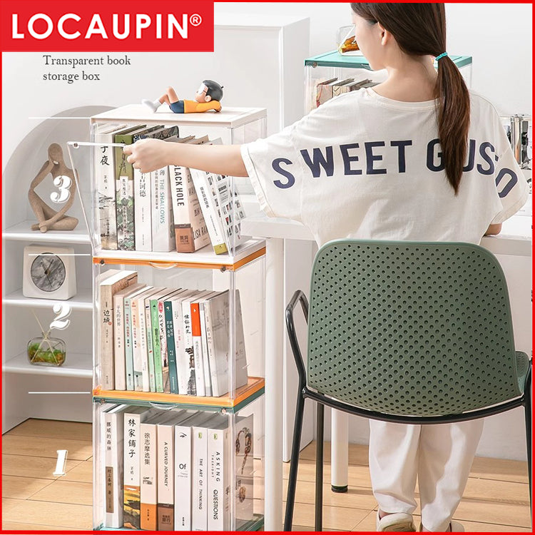 Locaupin Clear Plastic Storage Books Display Case, Organizer for Handbag, Model ,Wallet, Toys Organization and Display