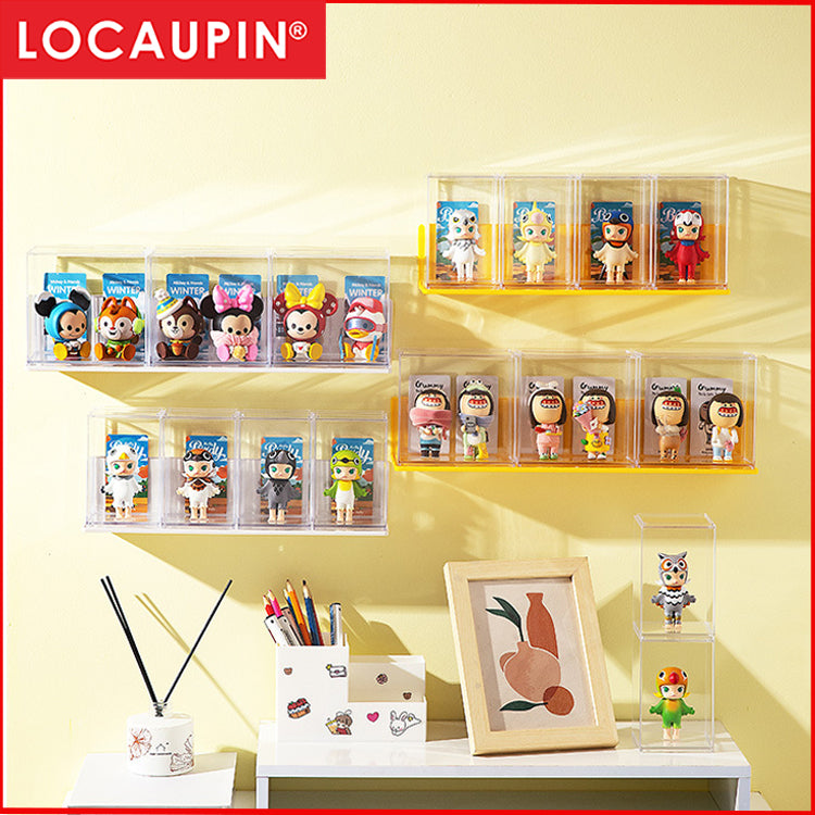 Locaupin Display Case for Collectibles Assemble Clear Box Alternative Glass Case for Display Organizing Toys