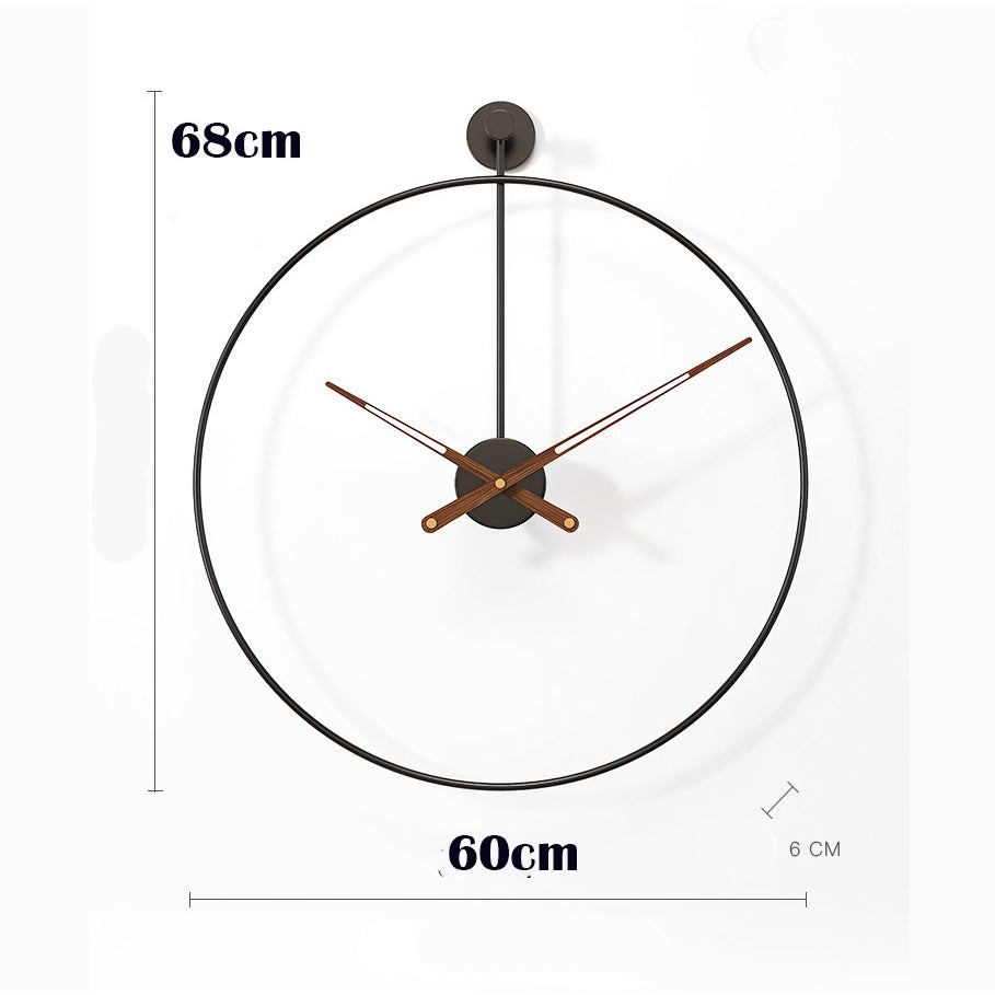 Locaupin Large Wall Clock Black Metal Battery Operated Wall Clock, Silent Clock Modern Home Decor for Living Room/Office