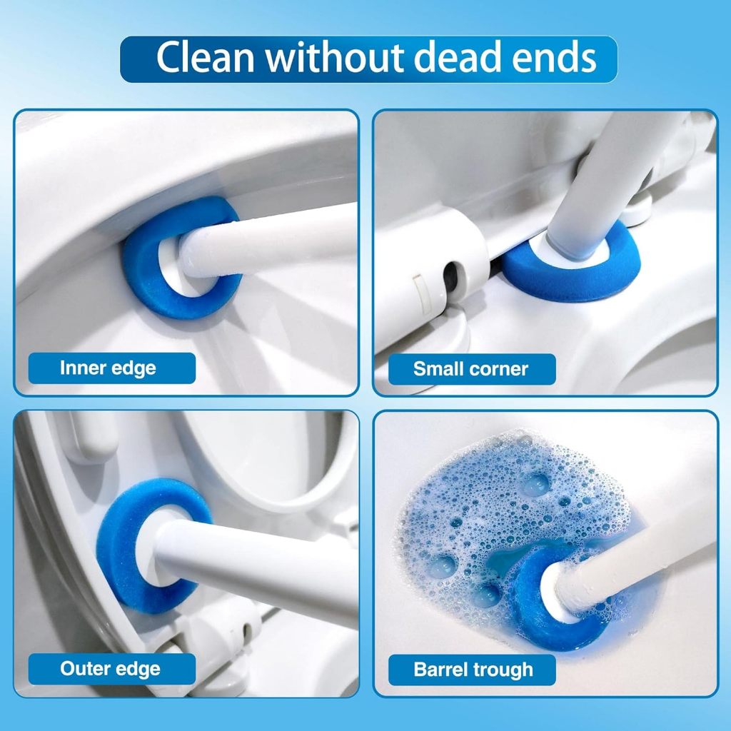 Locaupin Disposable Toilet Brush Kit, Wall Mounted Toilet Bowl Cleaner with Holder, Toilet ,Bathroom Cleaning Supplies