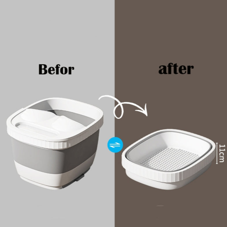 Locaupin Large Foot Soaking Tub,Foot Bath, Foot Bucket, for at Home Spa Pedicures. Plastic/Rubber Foldable Bucket