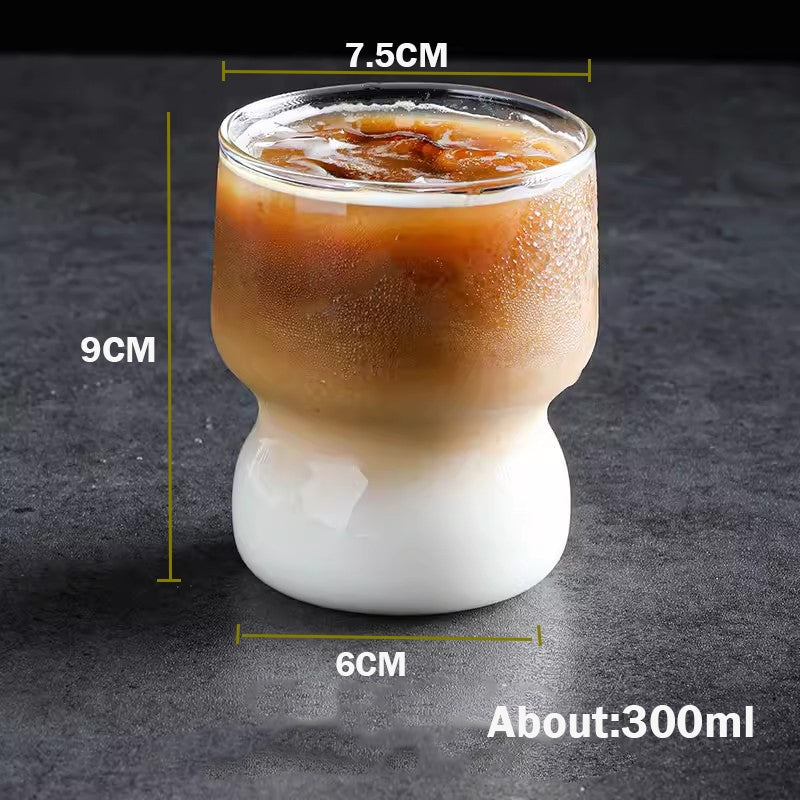 Locaupin Heat Resistant Healthy Glass Cups, Water Glass,Coffee Cups,Flower Tea Glass, Microwave Safe Glass Tea Cups