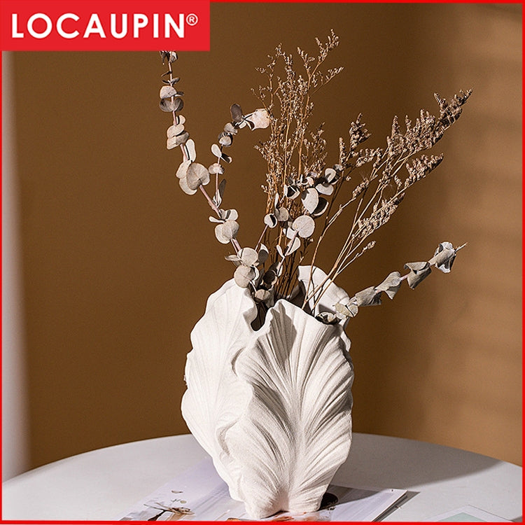 Locaupin White Ceramic Vase Modern Home Decor,Matte Pampas Flower Vases,Farmhouse Decor Living Room Decor