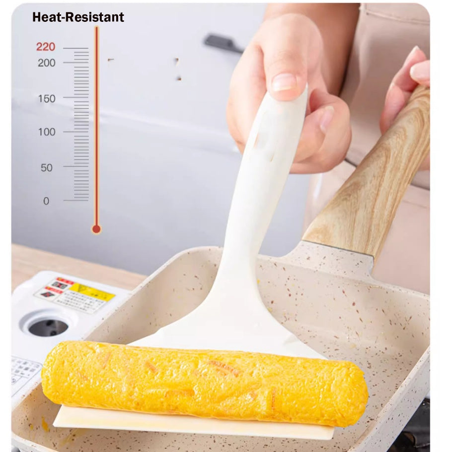 Locaupin Silicone Tamagoyaki Spatula,Wide Silicone Pancake Spatula Nonstick Heat-Resistant Pancake Shovel for Egg, Steak