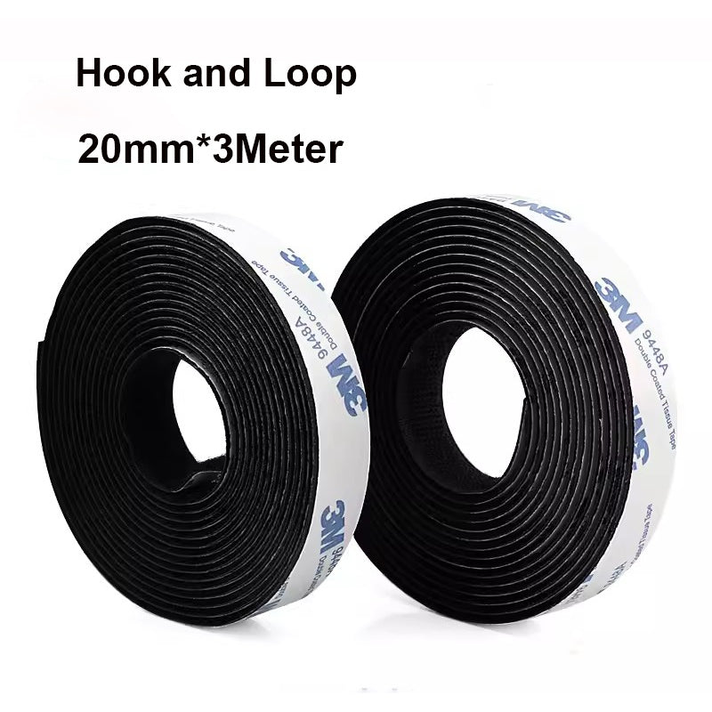 Locaupn 300cm Hook and Loop Fastener Tape Strips 20mm 30mm with 3M Tape Adhesive
