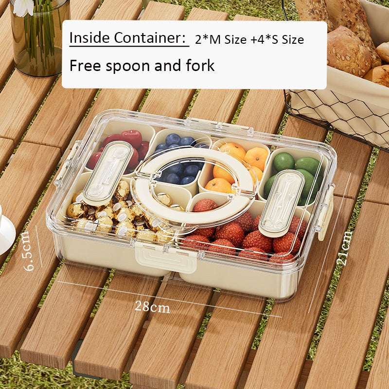 Locaupin Food Storage Containers Stackable Refrigerator Organizer Bins with Lids with Removable Compartment