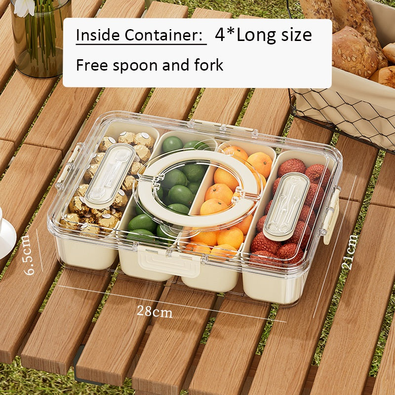Locaupin Food Storage Containers Stackable Refrigerator Organizer Bins with Lids with Removable Compartment
