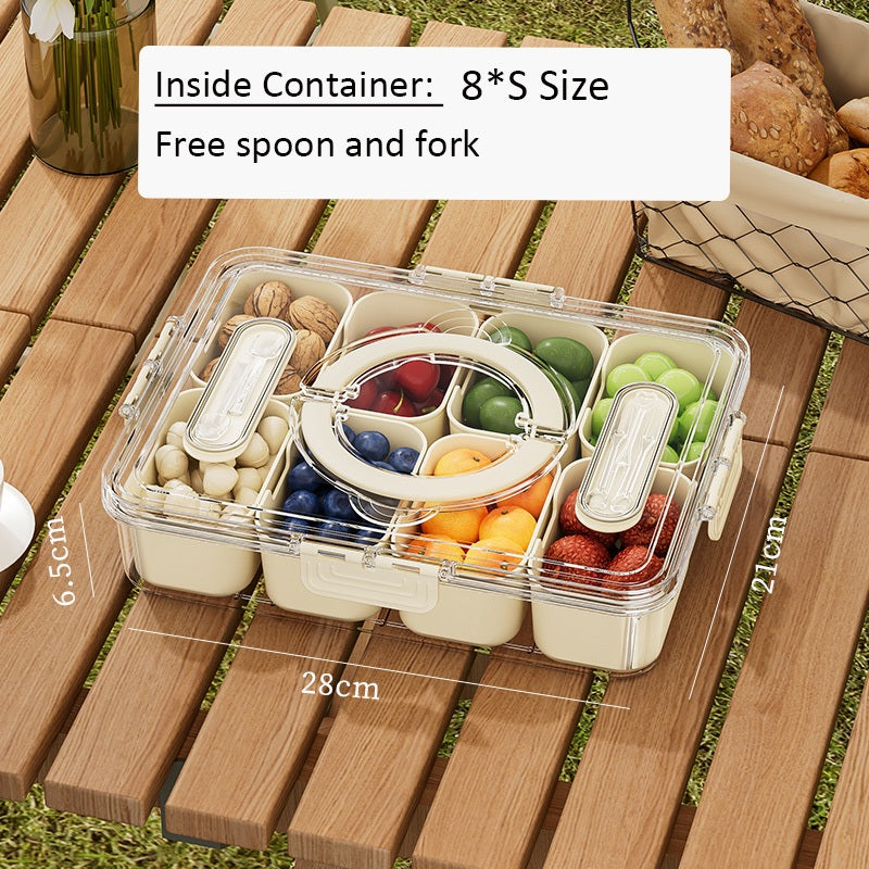 Locaupin Food Storage Containers Stackable Refrigerator Organizer Bins with Lids with Removable Compartment