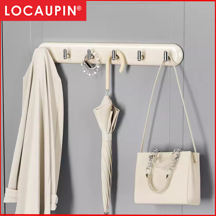 Locaupin 4/6 Hooks Adhesive Hooks Decorative Wall Door Self Adhesive Hooks , Kitchen,Waterproof Shower Room Sticky Hooks