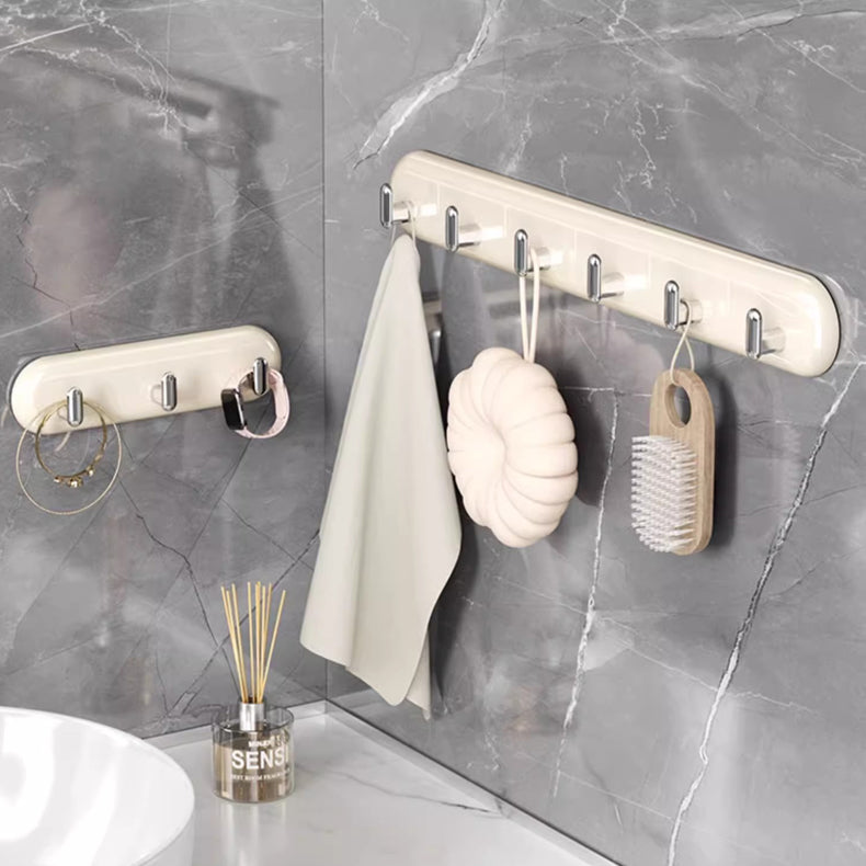 Locaupin 4/6 Hooks Adhesive Hooks Decorative Wall Door Self Adhesive Hooks , Kitchen,Waterproof Shower Room Sticky Hooks