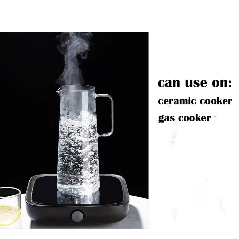 Locaupin 1800mL Borosilicate Glass Bottle Pitcher Glass with Filter,Flower Tea,Microwave Safe High Temperature Tea Cup