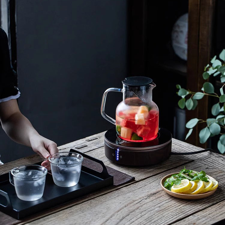 Locaupin Borosilicate Glass Bottle Pitcher Glass with Filter,Flower Tea,Microwave Safe High Temperature Tea Cups Teapot