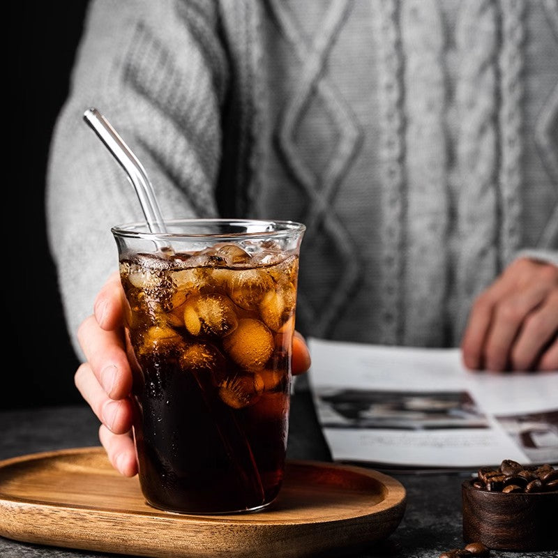 Locaupin Heat Resistant Healthy Glass Cups, Water Glass,Coffee Cups,Flower Tea Glass, Microwave Safe Glass Tea Cups