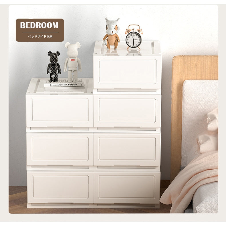 Locaupin 43L/54L Multipurpose Wardrobe Clothes Stackable Plastic Storage Box Drawer Storage Box Underwear Box